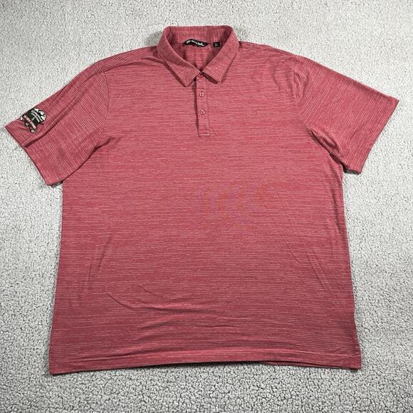 Travis Mathew Polo Shirt Mens 3XL Red Performance Golf Logo Stretch Short Sleeve - Picture 4 of 11